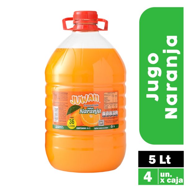 Jugo Concentrado Naranja 5lt - Caja 4 Unidades - Compra Empresa